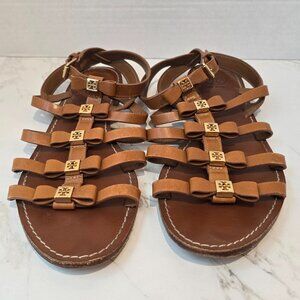 Tory Burch Gladiator Bow Leather Sandals